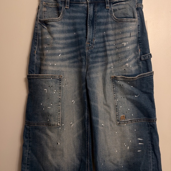 Miss Me Blue Distressed Jean Shorts - Picture 1 of 5